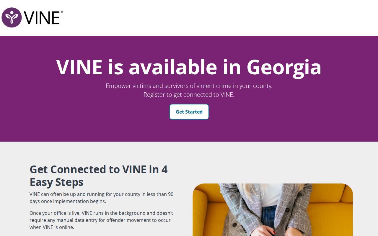 Georgia VINE overview with custody search and notification information